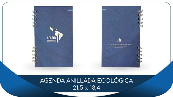 Agendas y Cuadernos Personalizadas anillada ecologica 21x13 portada contraportada