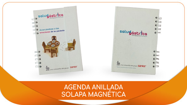 Agendas y Cuadernos Personalizadas anillada solapa magnetica portada contraportada