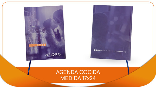 Agendas y Cuadernos Personalizadas cocida 17x24 portada contraportada